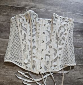 Womens Elegant White Lace Corset Top Size 3XL